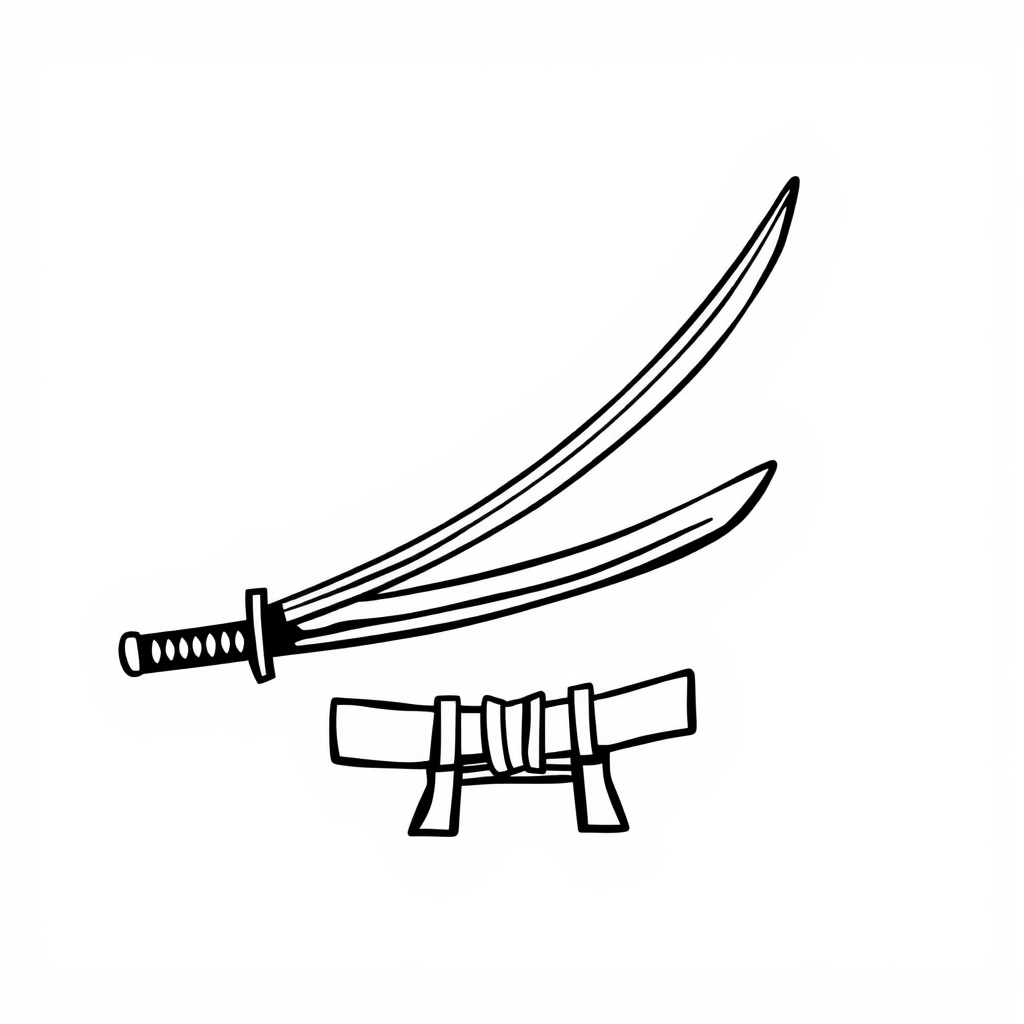 Samurai sword in scabbard