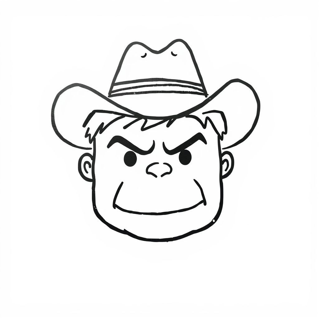 Hulk's Face with cowboy hat