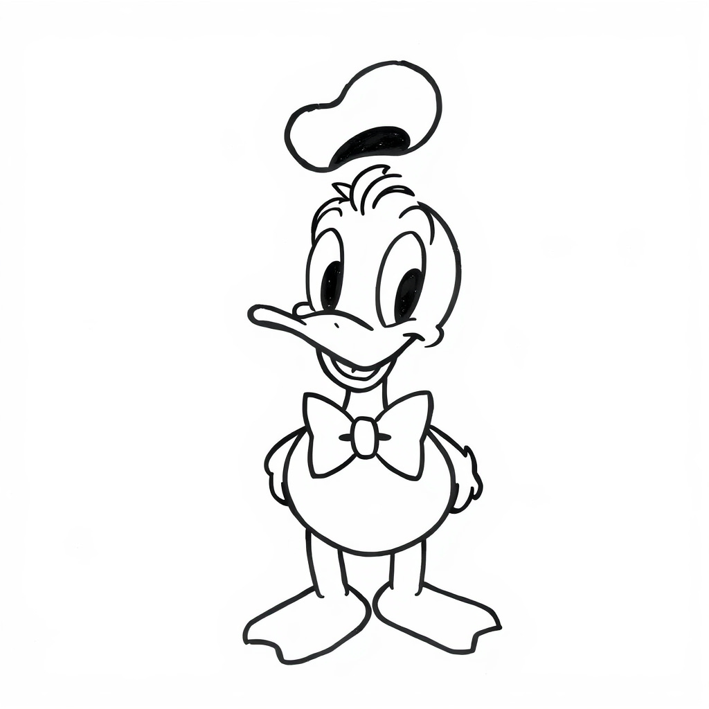 Donald Duck with a bow tie