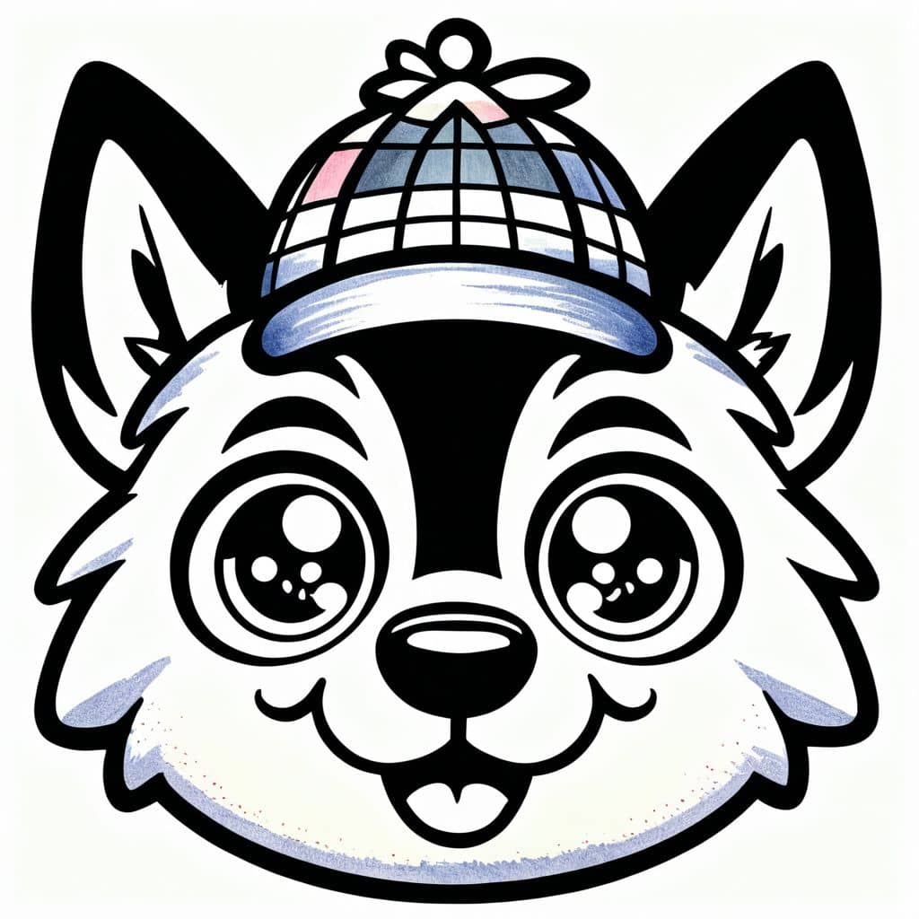 Colored German Shepherd with detective hat.