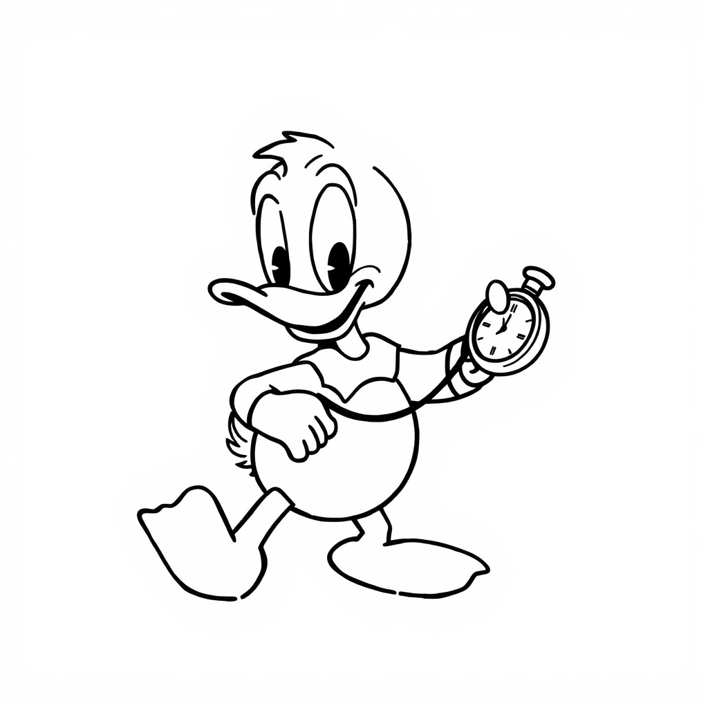 Donald Duck with a pocket watch