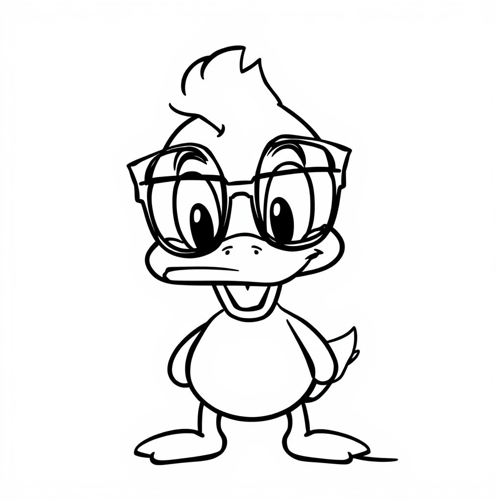 Donald Duck wearing glasses