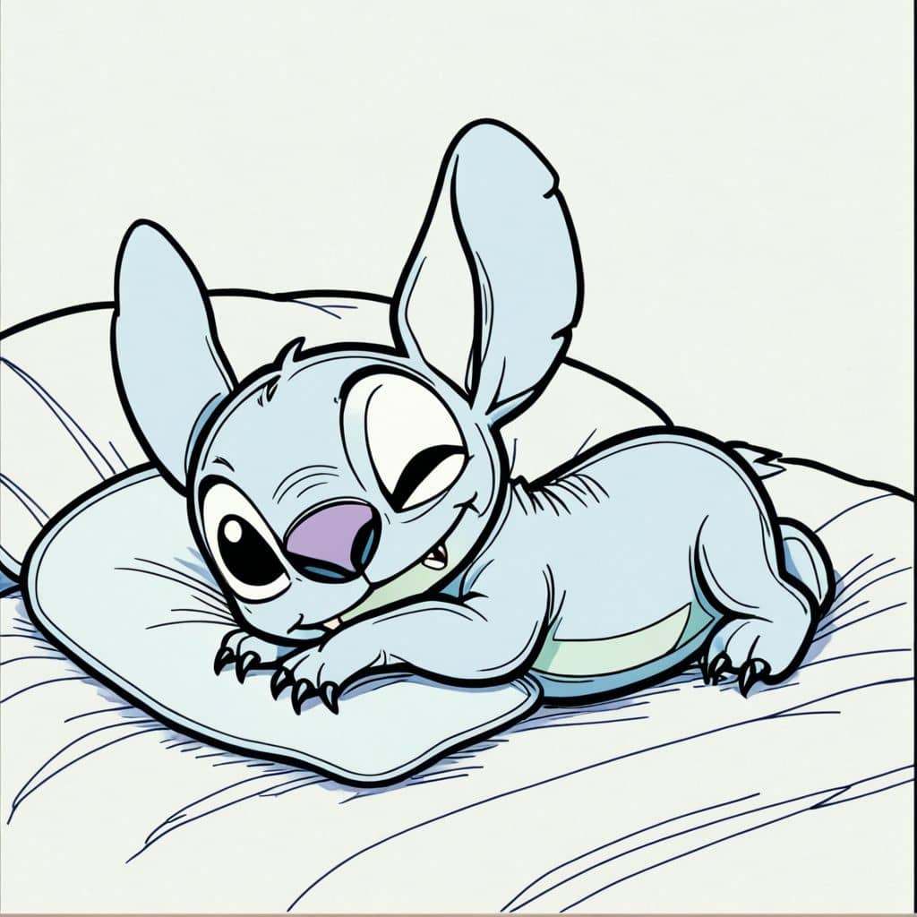 Colored Stitch sleeping
