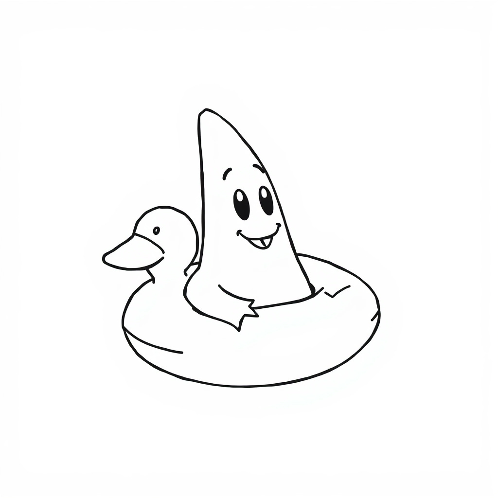 Patrick in an inflatable duck floatie