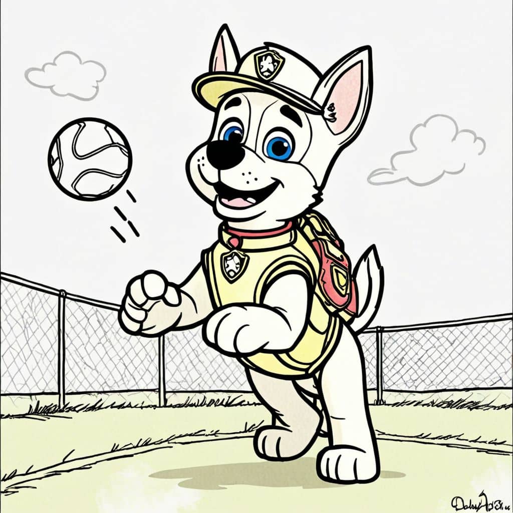 Colored Chase catching a ball