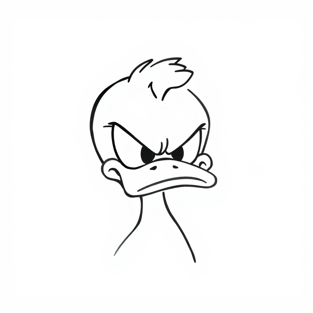 Donald Duck frowning angrily