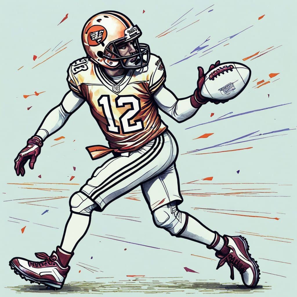 Colored Wide Receiver - the NFL player catching the ball