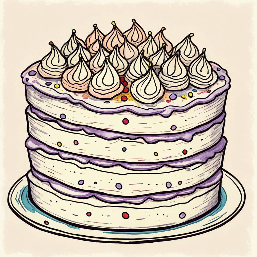 Colored Cake with chocolate chips