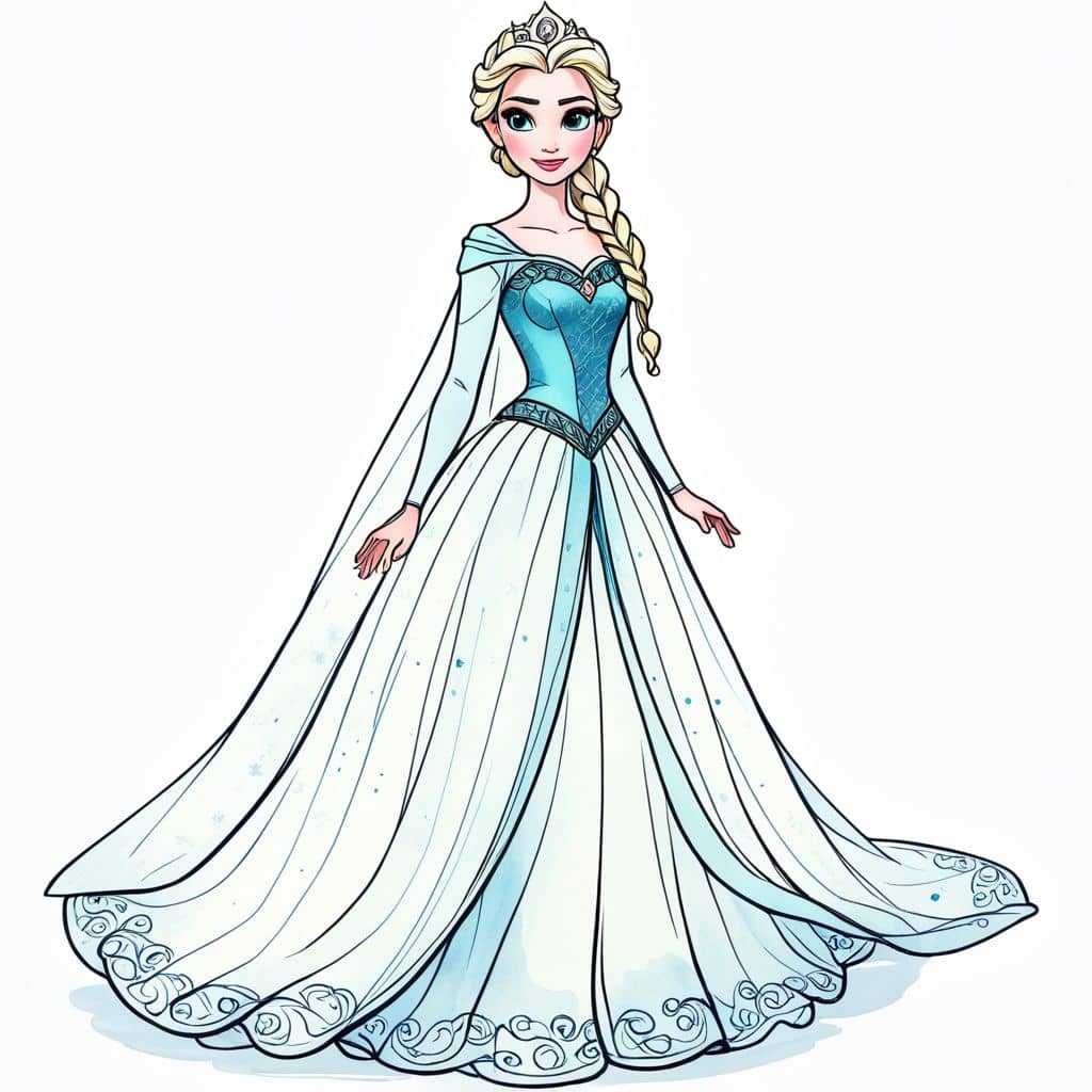 Colored Elsa - Frozen Princess in coronation dress