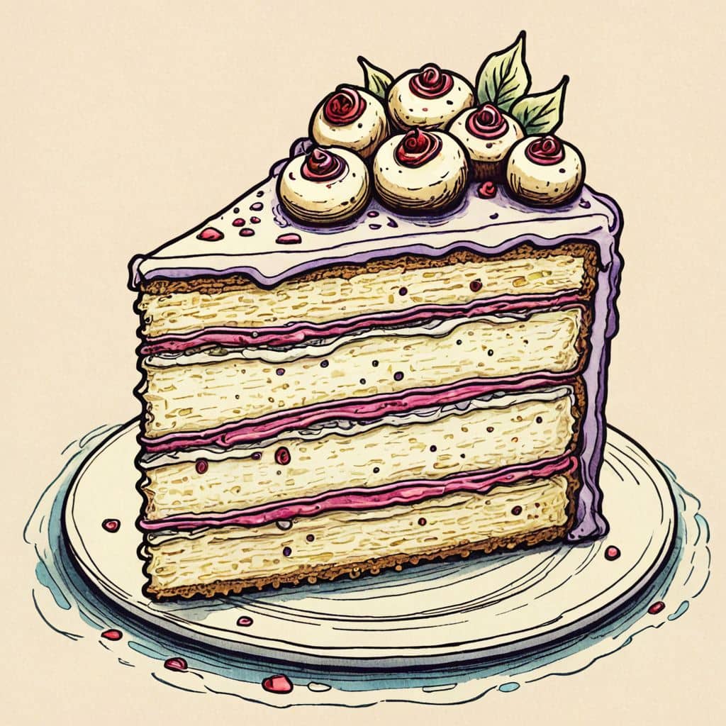 Colored Cake with blueberries