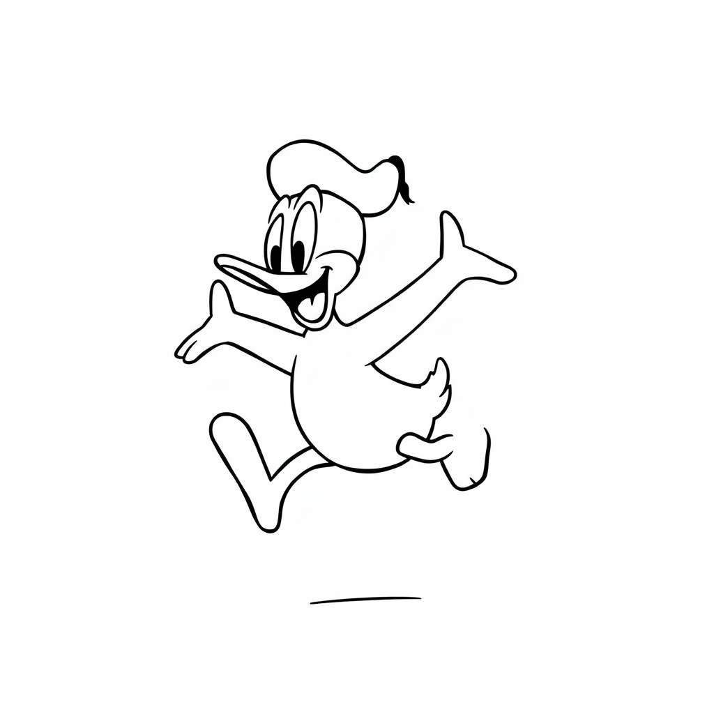 Donald Duck jumping joyfully