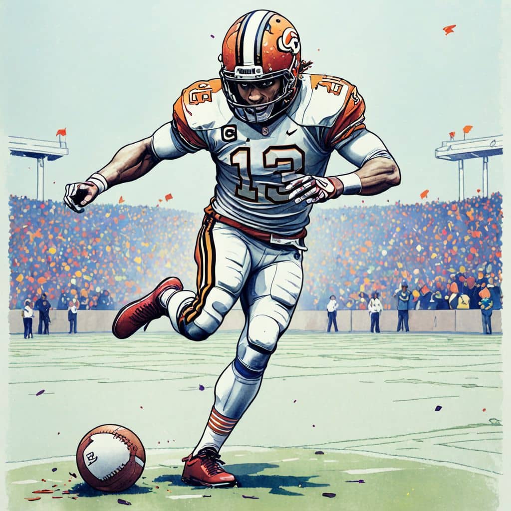 Colored Kicker - the NFL player preparing to kick