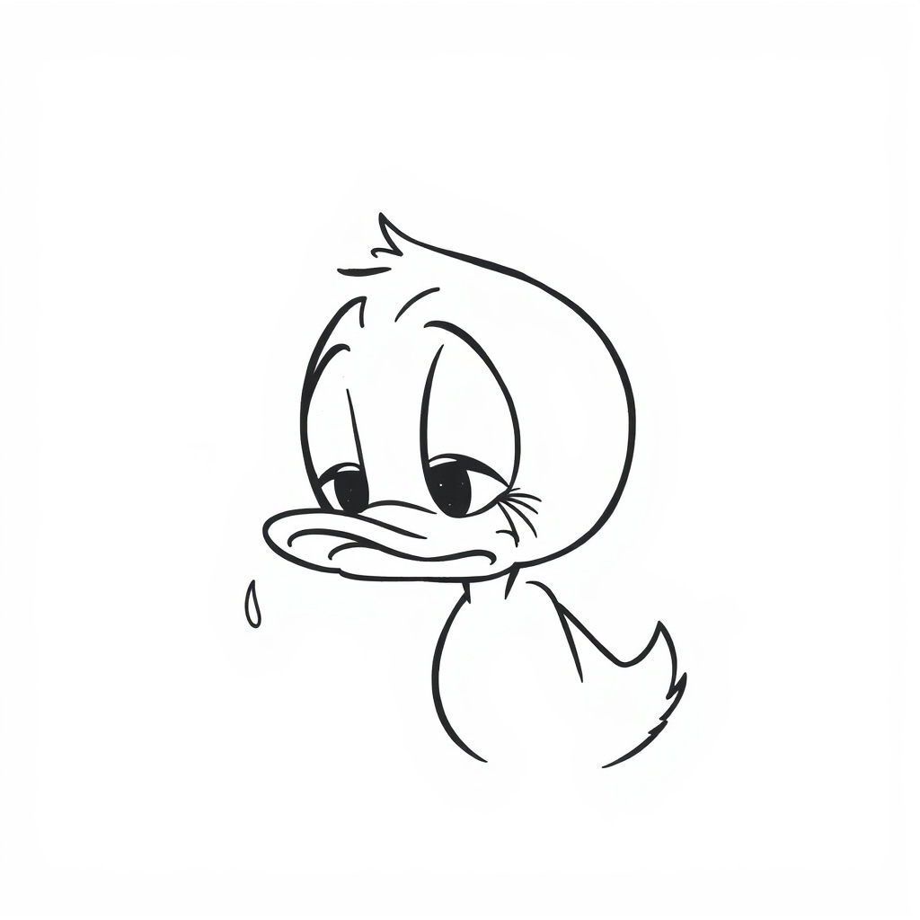 Donald Duck crying softly