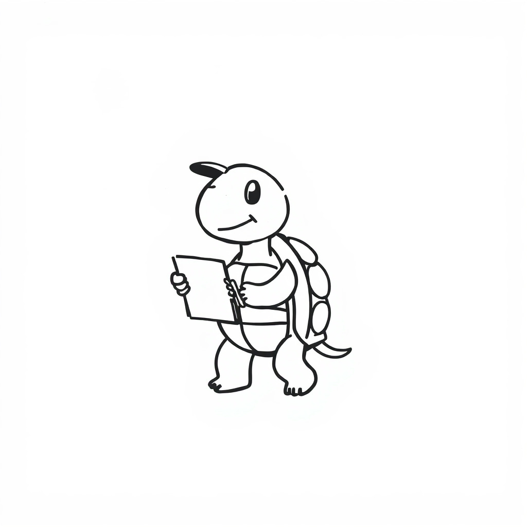 Turtle postman delivering mail