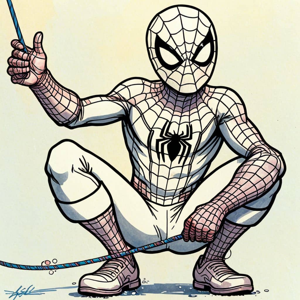 Colored Miles Morales with Spiderman