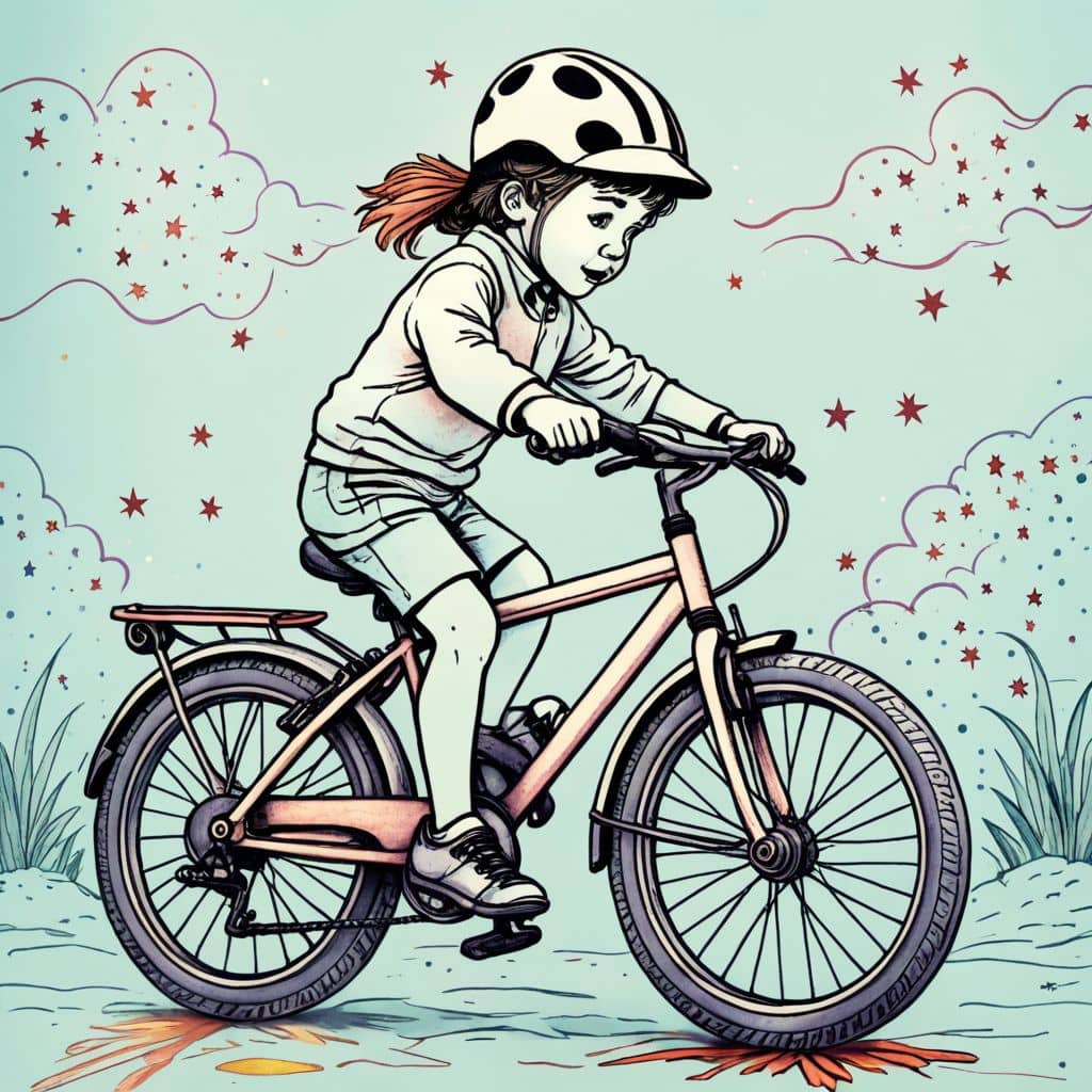 Colored Child on a bicycle