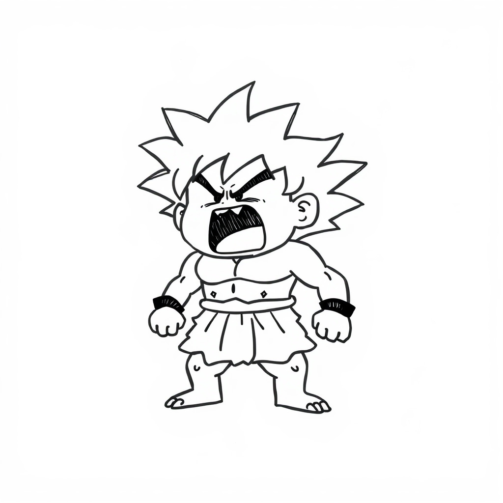 Broly yelling fiercely