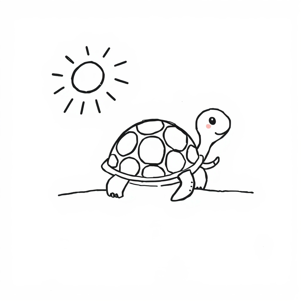 Turtle under summer sun