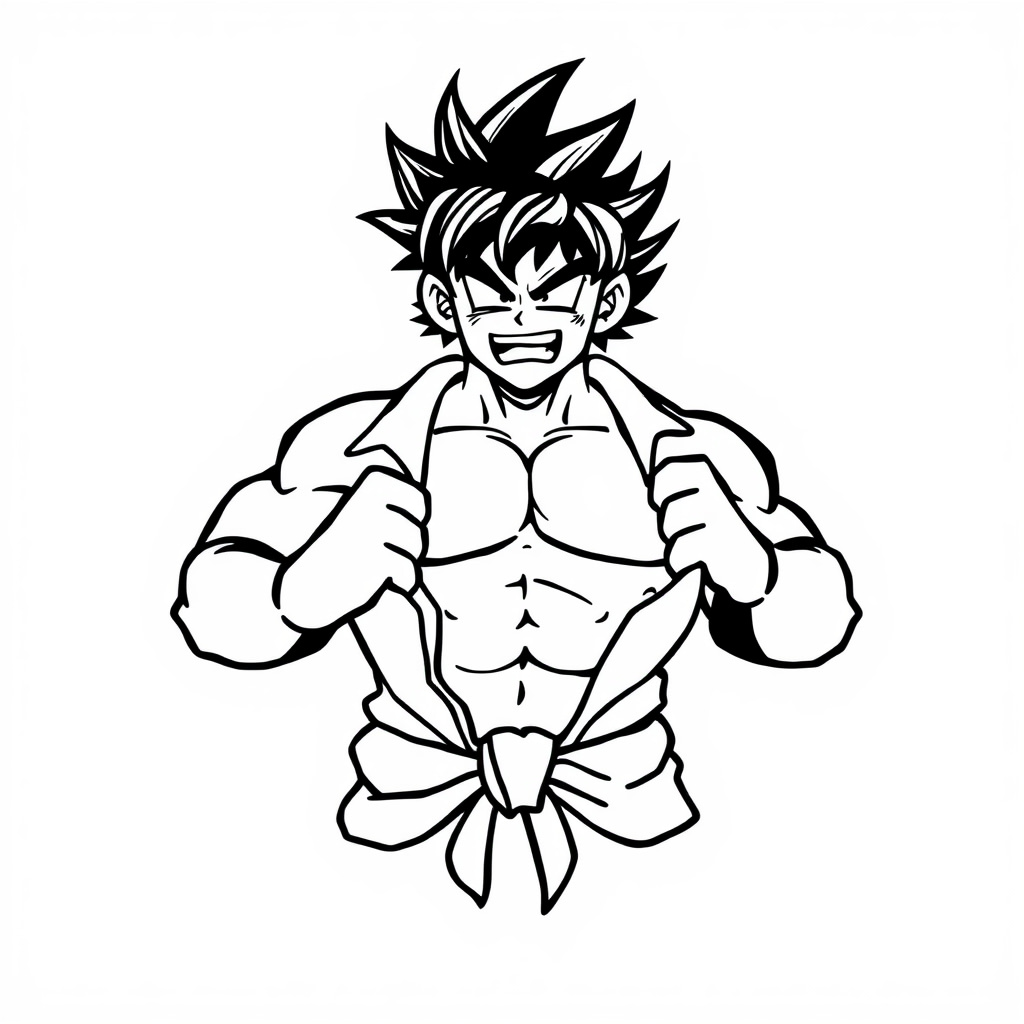 Broly ripping shirt apart