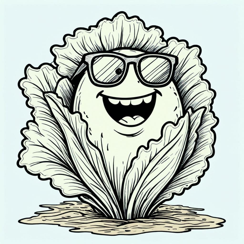 Colored Laughing lettuce with sunglasses