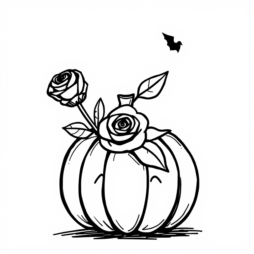 Halloween pumpkin with money rose.