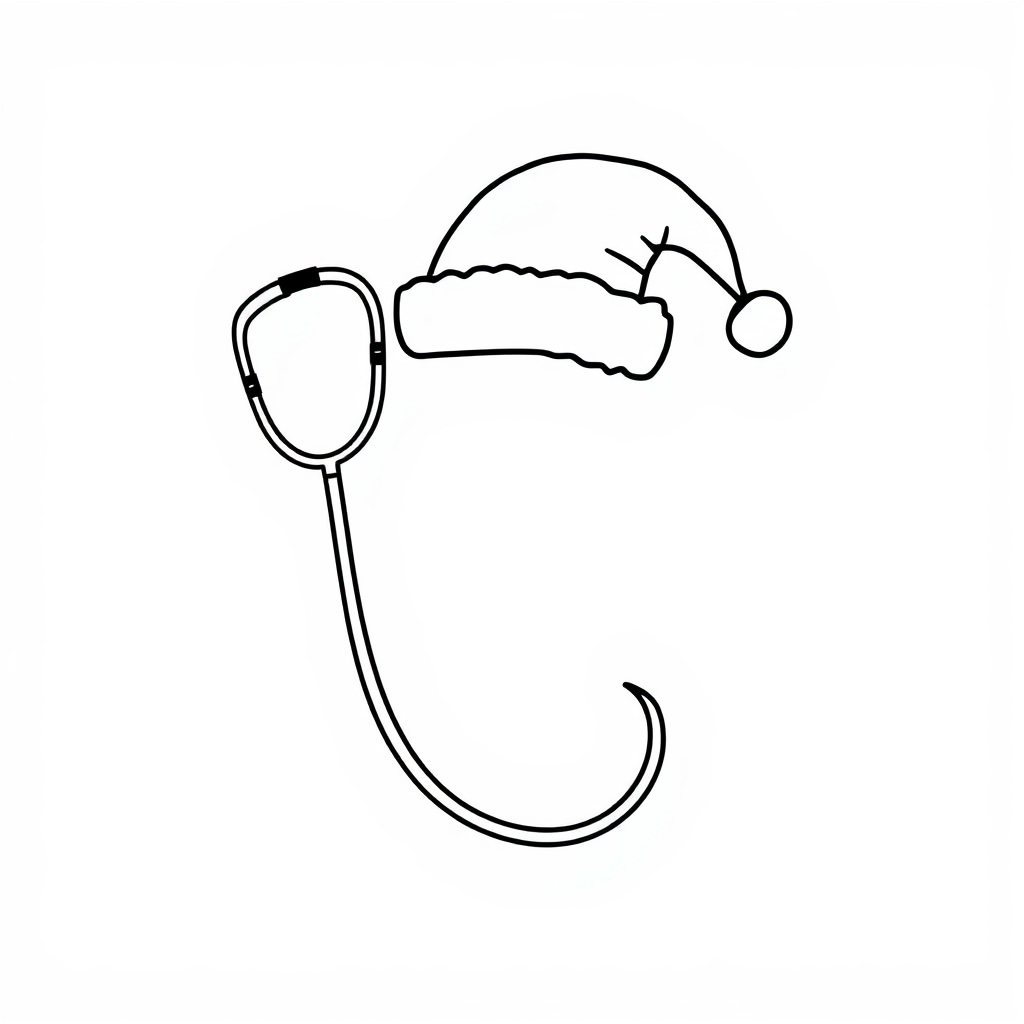 Stethoscope with Christmas hat