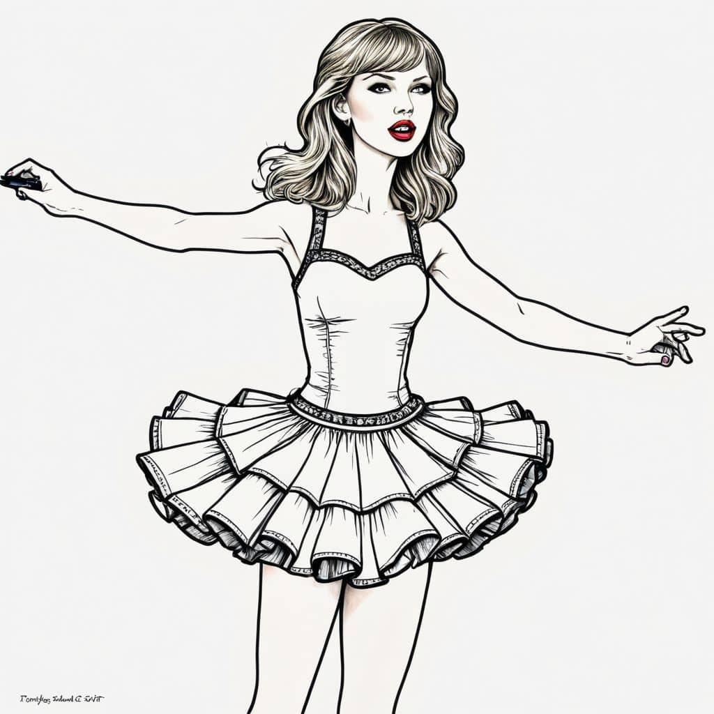 Colored Taylor Swift as a ballerina