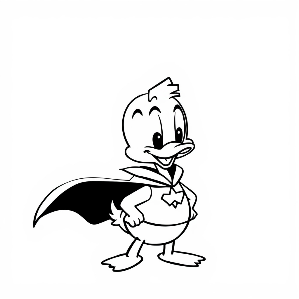 Donald Duck in a superhero cape