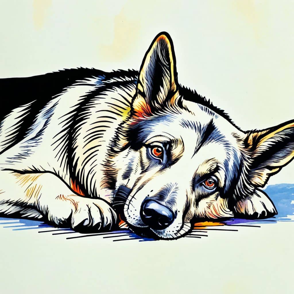 Colored German Shepherd Napping