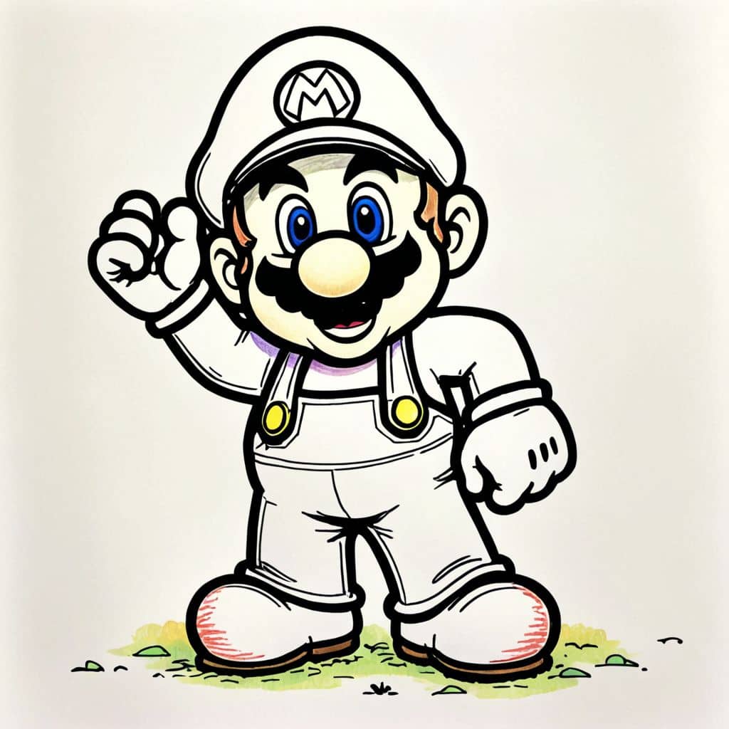 Colored Mario in chef outfit