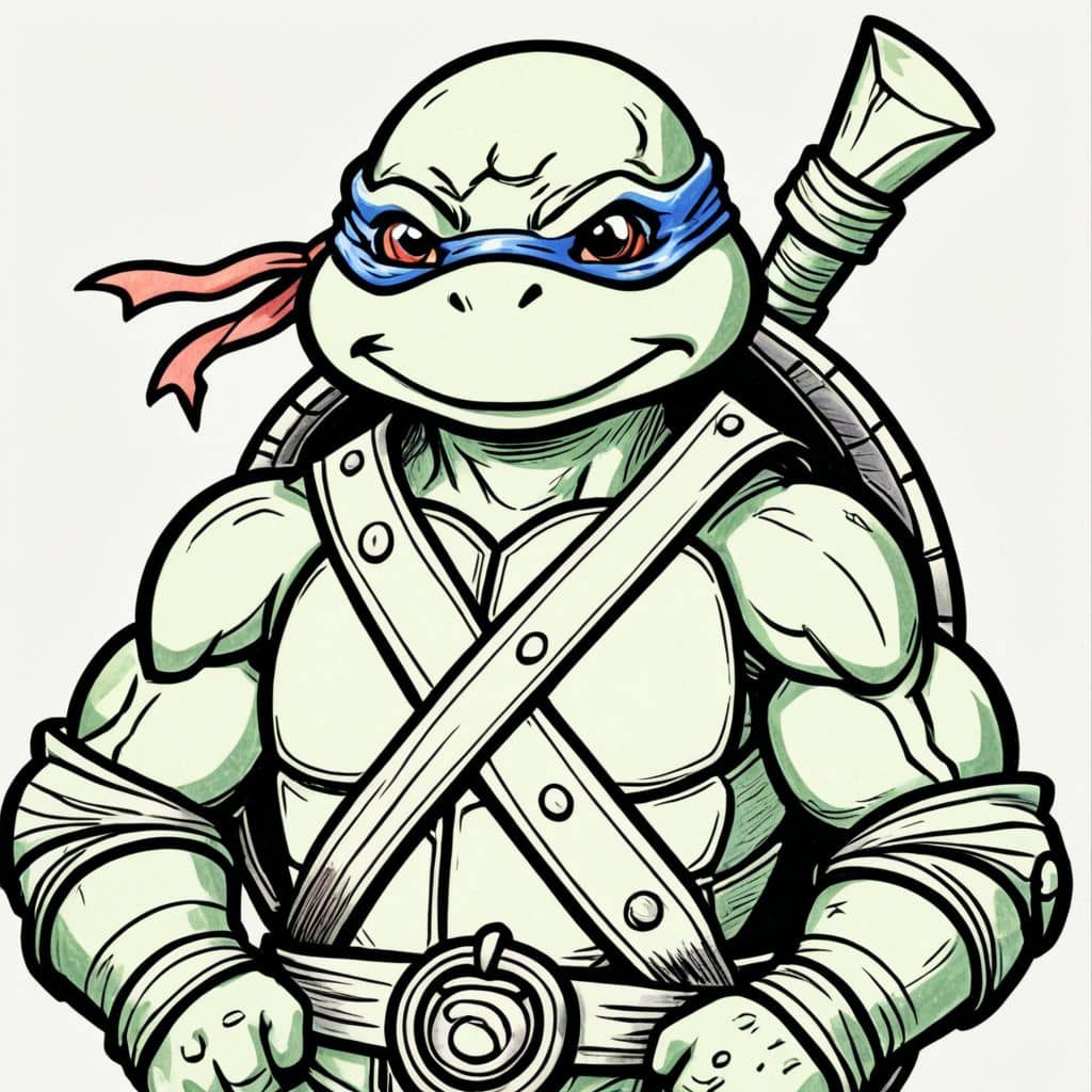 Colored Michelangelo - the Ninja Turtle pirate