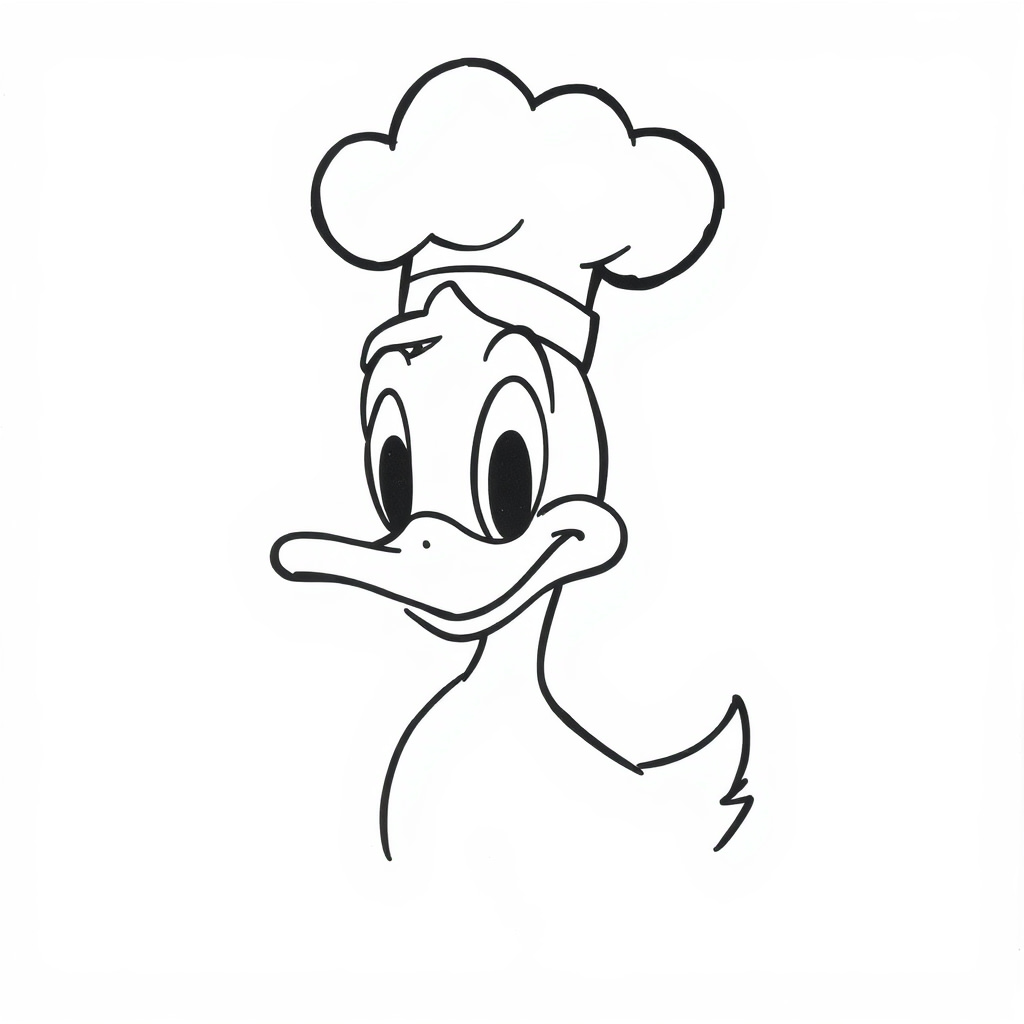 Donald Duck wearing a chef's hat