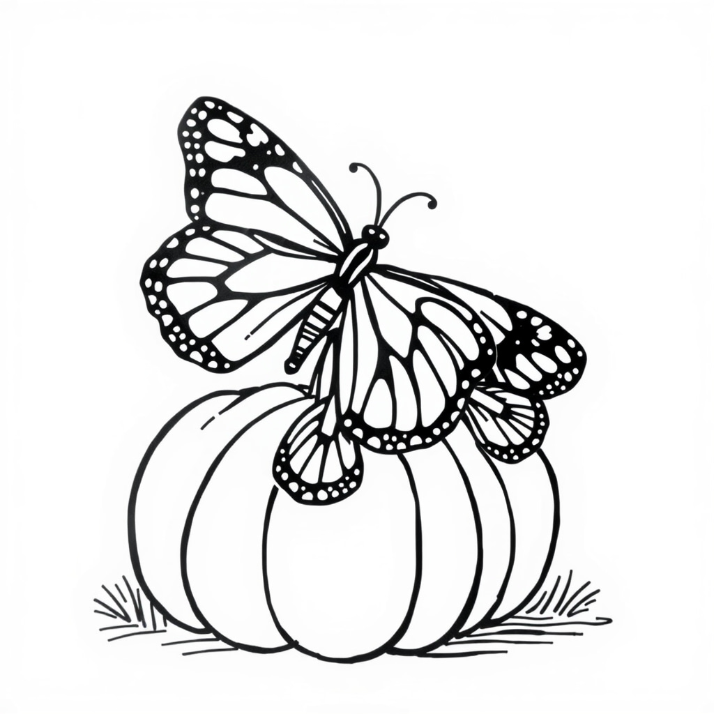 Monarchs resting on a pumpkin