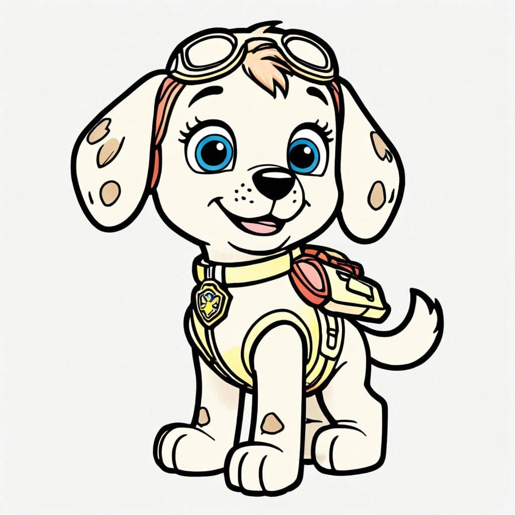 Colored Skye - Paw Patrol aviator outfit