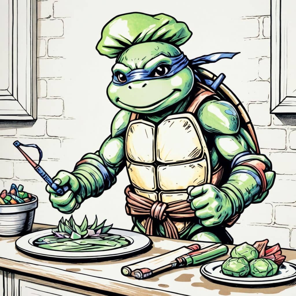 Colored Raphael - the Ninja Turtle chef