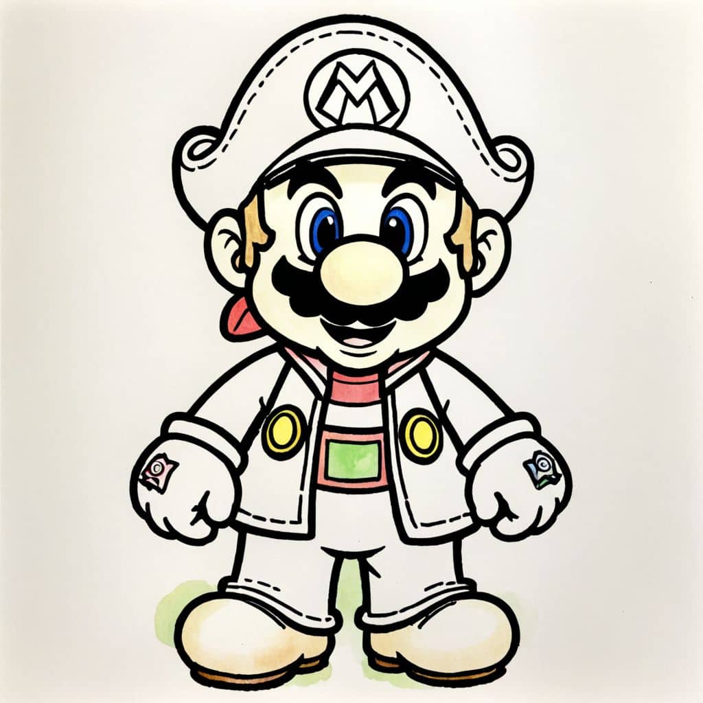 Colored Mario in pirate costume