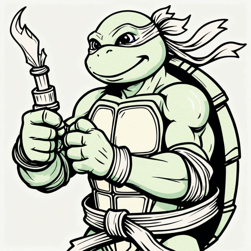 Colored Donatello - Ninja Turtle inventing