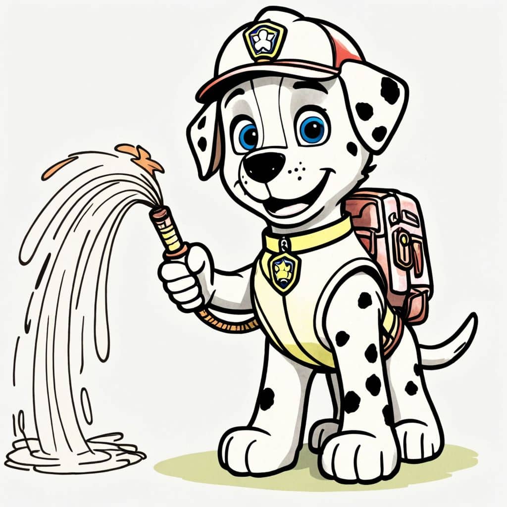 Colored Marshall spraying water