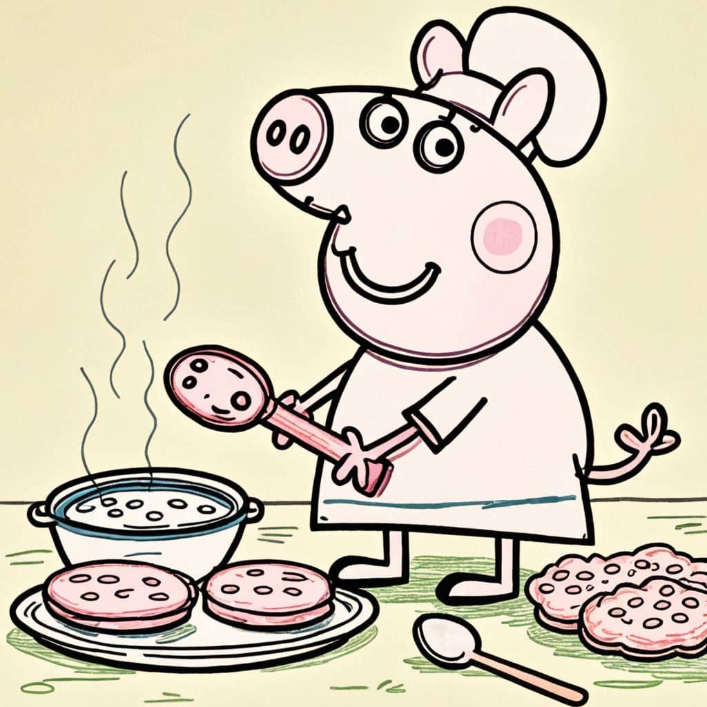 Colored Peppa Pig baking cookies