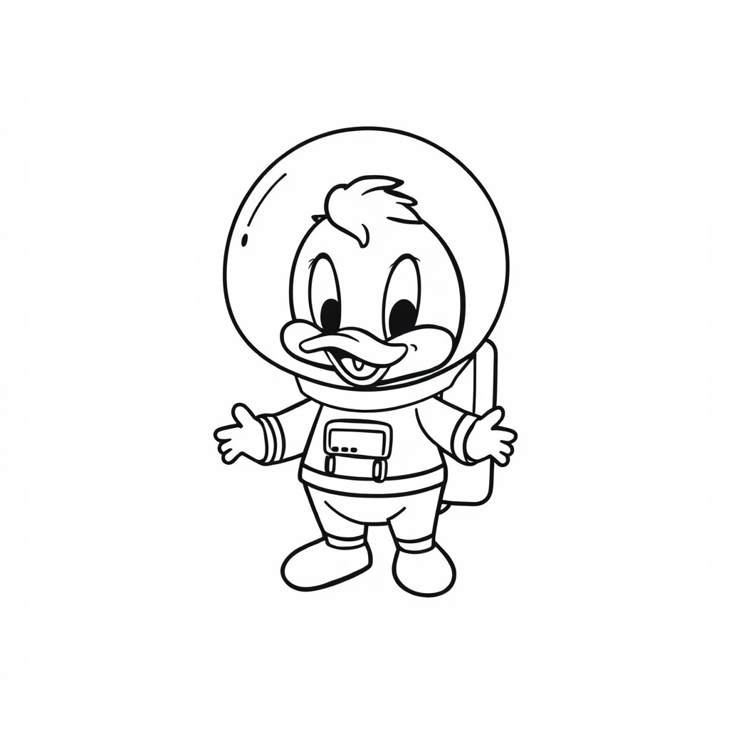 Donald Duck as an astronaut