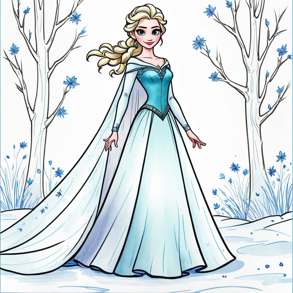 Colored Elsa - Frozen Princess painting