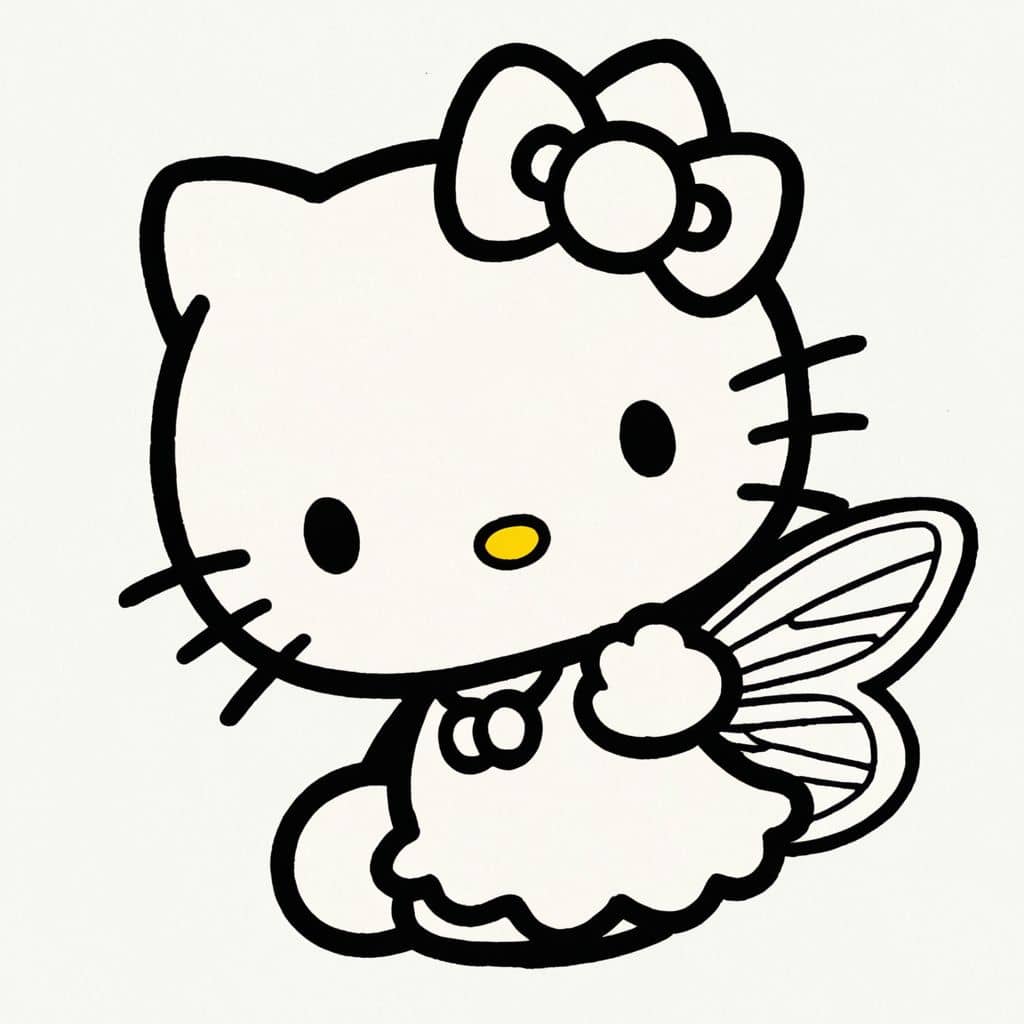 Colored Hello Kitty - fairy wings