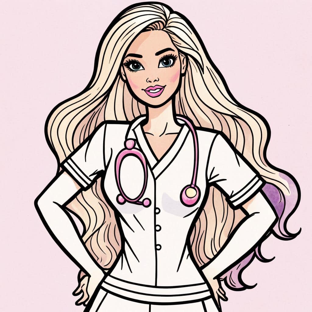 Colored Barbie  Doctor scrubs