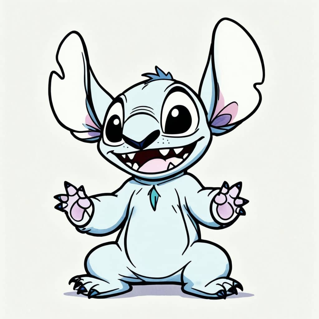 Colored Lilo & Stitch Cartoon.