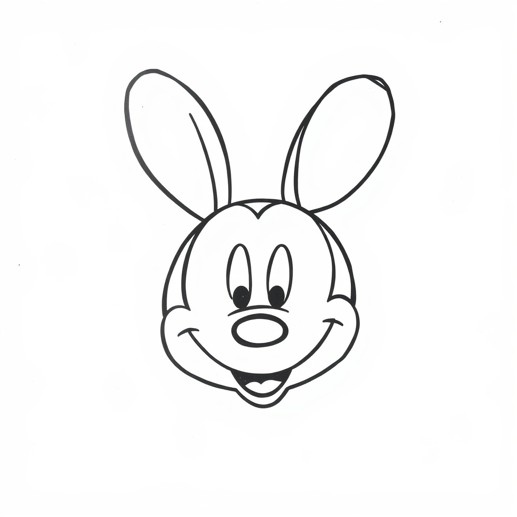 Mickey Mouse Face wearing bunny ears