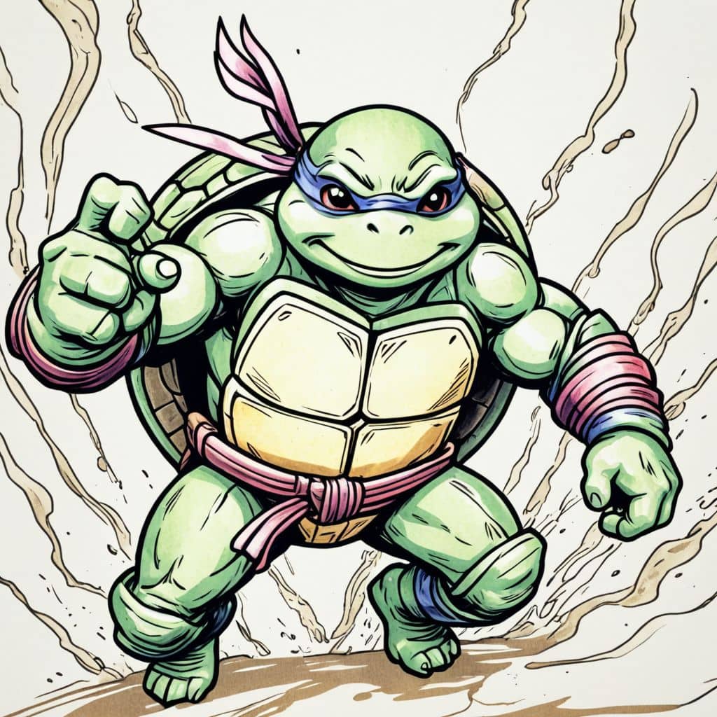 Colored Donatello - Ninja Turtle teleporting