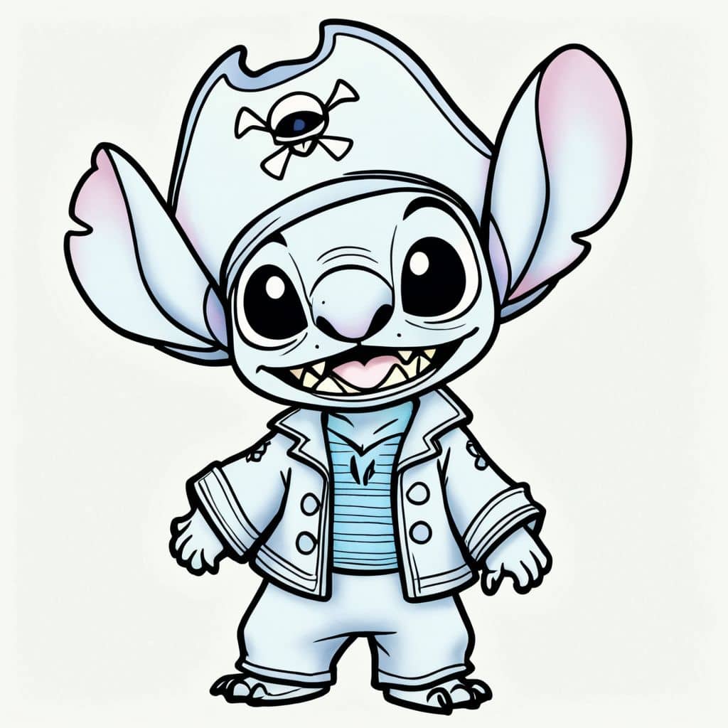 Colored Stitch in pirate outfit