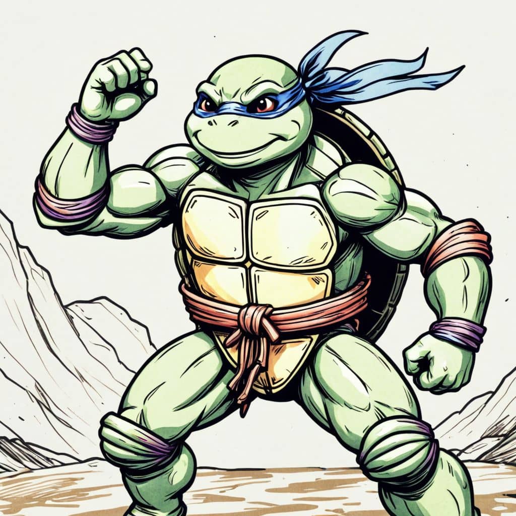 Colored Raphael - Ninja Turtle super strength