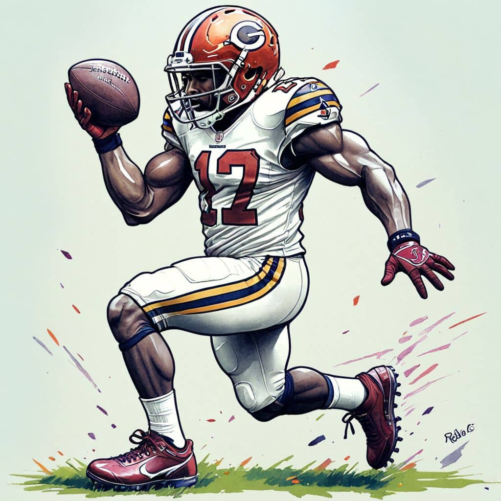 Colored Saquon Barkley - the running back from New York Giants holding a kawaii football.