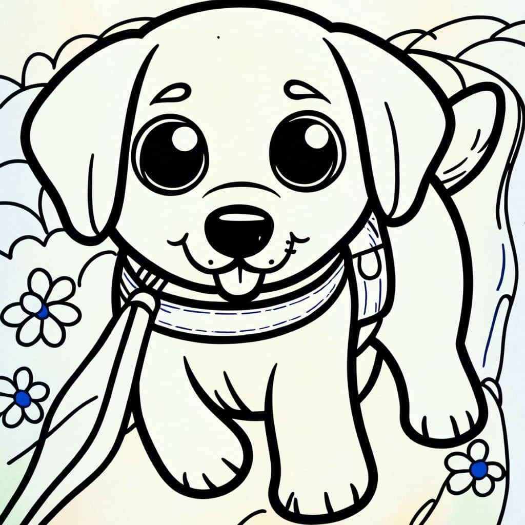 Colored Guide Dog Leading Path